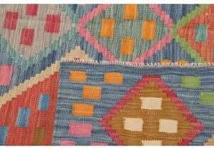 Tappeto Kilim Geometrico Blu Rosso 175x250 Cm