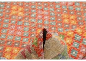 Tappeto Kilim Geometrico Rosso Corallo Beige 179x247 Cm