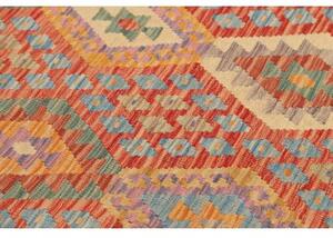 Tappeto Kilim Geometrico Rosso Ruggine Beige 125x184 Cm