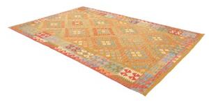 Tappeto Kilim Stilizzato Giallo Senape Rosso 199x299 Cm