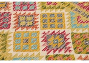 Tappeto Kilim Geometrico Giallo Multicolore 118x195 Cm