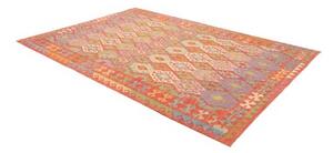 Tappeto Kilim Geometrico Rosso Multicolore 205x296 Cm