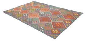 Tappeto Kilim Geometrico Blu Rosso 175x250 Cm
