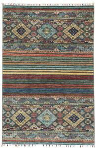 Tappeto Istintia Geometrico Blu Petrolio Rosso Mattone 100x150 Cm