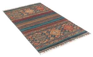 Tappeto Istintia Geometrico Blu Petrolio Rosso Mattone 96x152 Cm
