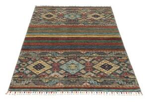 Tappeto Istintia Geometrico Blu Petrolio Rosso Mattone 100x150 Cm