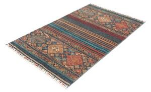 Tappeto Istintia Geometrico Blu Petrolio Rosso Mattone 96x152 Cm