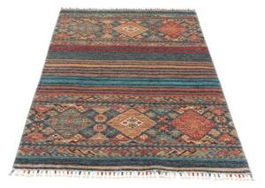 Tappeto Istintia Geometrico Blu Petrolio Rosso Mattone 96x152 Cm