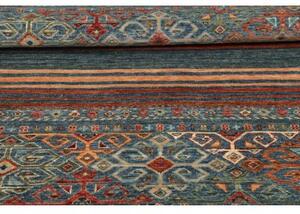 Tappeto Istintia Geometrico Blu Petrolio Rosso Mattone 96x152 Cm
