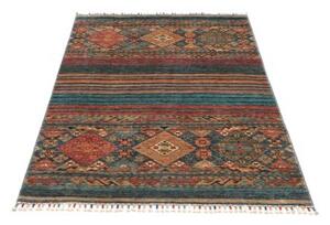 Tappeto Istintia Geometrico Blu Petrolio Rosso Mattone 99x151 Cm