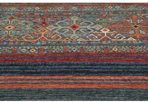 Tappeto Istintia Geometrico Blu Petrolio Rosso Mattone 96x152 Cm