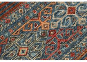 Tappeto Istintia Geometrico Blu Petrolio Rosso Mattone 96x152 Cm