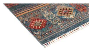 Tappeto Istintia Geometrico Blu Petrolio Rosso Mattone 80x125 Cm
