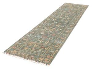 Tappeto Istintia Figurativo Verde Petrolio Beige Corsia 77x297 Cm