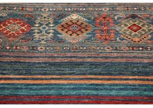Tappeto Istintia Geometrico Blu Petrolio Rosso Mattone 80x125 Cm