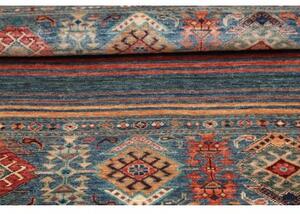 Tappeto Istintia Geometrico Blu Petrolio Rosso Mattone 80x125 Cm
