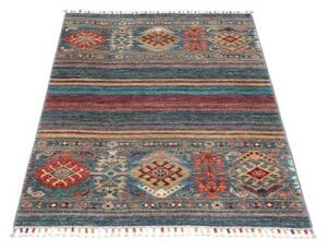 Tappeto Istintia Geometrico Blu Petrolio Rosso Mattone 80x125 Cm