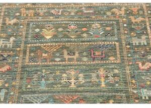 Tappeto Istintia Figurativo Verde Petrolio Beige Corsia 77x297 Cm