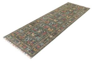 Tappeto Istintia Figurativo Verde Petrolio Beige Corsia 77x238 Cm