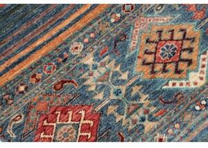 Tappeto Istintia Geometrico Blu Petrolio Rosso Mattone 80x125 Cm