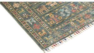 Tappeto Istintia Figurativo Verde Petrolio Beige Corsia 77x238 Cm