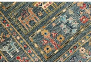 Tappeto Istintia Figurativo Verde Petrolio Beige Corsia 77x238 Cm