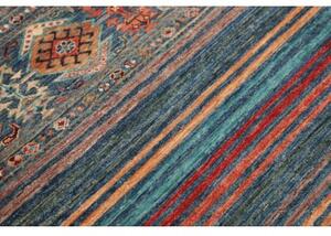 Tappeto Istintia Geometrico Blu Petrolio Rosso Mattone 80x125 Cm