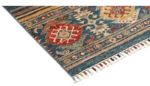 Tappeto Istintia Geometrico Blu Petrolio Rosso Mattone 80x123 Cm