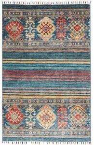 Tappeto Istintia Geometrico Blu Petrolio Rosso Mattone 80x123 Cm