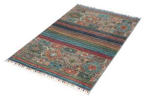 Tappeto Istintia Geometrico Blu Petrolio Rosso Ruggine 80x122 Cm