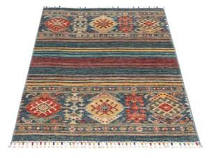 Tappeto Istintia Geometrico Blu Petrolio Rosso Mattone 80x123 Cm