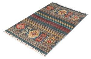 Tappeto Istintia Geometrico Blu Petrolio Rosso Mattone 80x123 Cm
