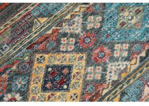 Tappeto Istintia Stilizzato Blu Petrolio Giallo Senape 100x154 Cm