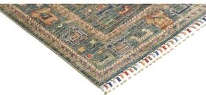 Tappeto Istintia Figurativo Verde Petrolio Beige Corsia 80x300 Cm