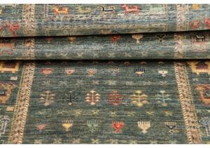 Tappeto Istintia Figurativo Verde Petrolio Beige Corsia 80x300 Cm
