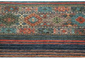 Tappeto Istintia Geometrico Blu Petrolio Rosso Ruggine 80x122 Cm
