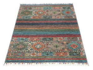 Tappeto Istintia Geometrico Blu Petrolio Rosso Ruggine 80x122 Cm