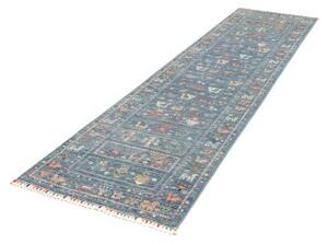 Tappeto Istintia Figurativo Blu Petrolio Beige Corsia 81x301 Cm