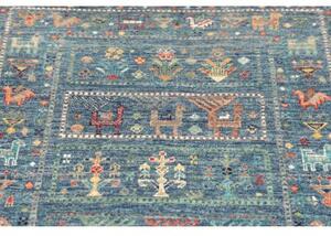 Tappeto Istintia Figurativo Blu Petrolio Beige Corsia 81x301 Cm