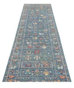 Tappeto Istintia Figurativo Blu Petrolio Beige Corsia 81x301 Cm