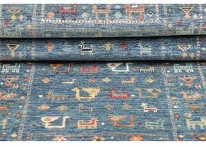 Tappeto Istintia Figurativo Blu Petrolio Beige Corsia 81x301 Cm