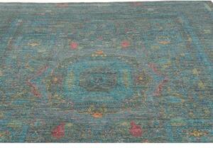 Tappeto Kairo Stilizzato Verde Petrolio Blu Ottanio 247x307 Cm