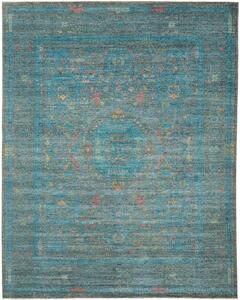 Tappeto Kairo Stilizzato Verde Petrolio Blu Ottanio 247x307 Cm