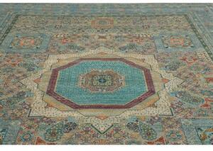 Tappeto Kairo Medaglione Blu Petrolio Beige 278x377 Cm