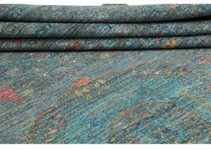 Tappeto Kairo Stilizzato Verde Petrolio Blu Ottanio 247x307 Cm