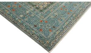 Tappeto Kairo Medaglione Blu Petrolio Beige 278x377 Cm