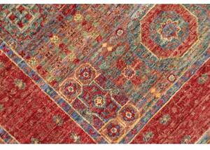 Tappeto Kairo Medaglione Rosso Mattone Grigio Azzurro Corsia 81x300 Cm
