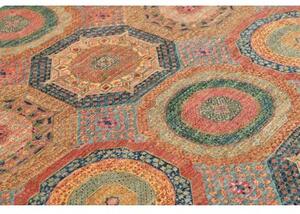 Tappeto Kairo Stilizzato Rosso Mattone Blu Petrolio 168x232 Cm