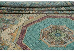 Tappeto Kairo Medaglione Blu Petrolio Beige 278x377 Cm