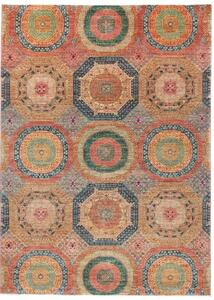 Tappeto Kairo Stilizzato Rosso Mattone Blu Petrolio 168x232 Cm